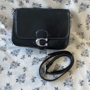 Coach Tabby Black Leather Convertible Crossbody Bag